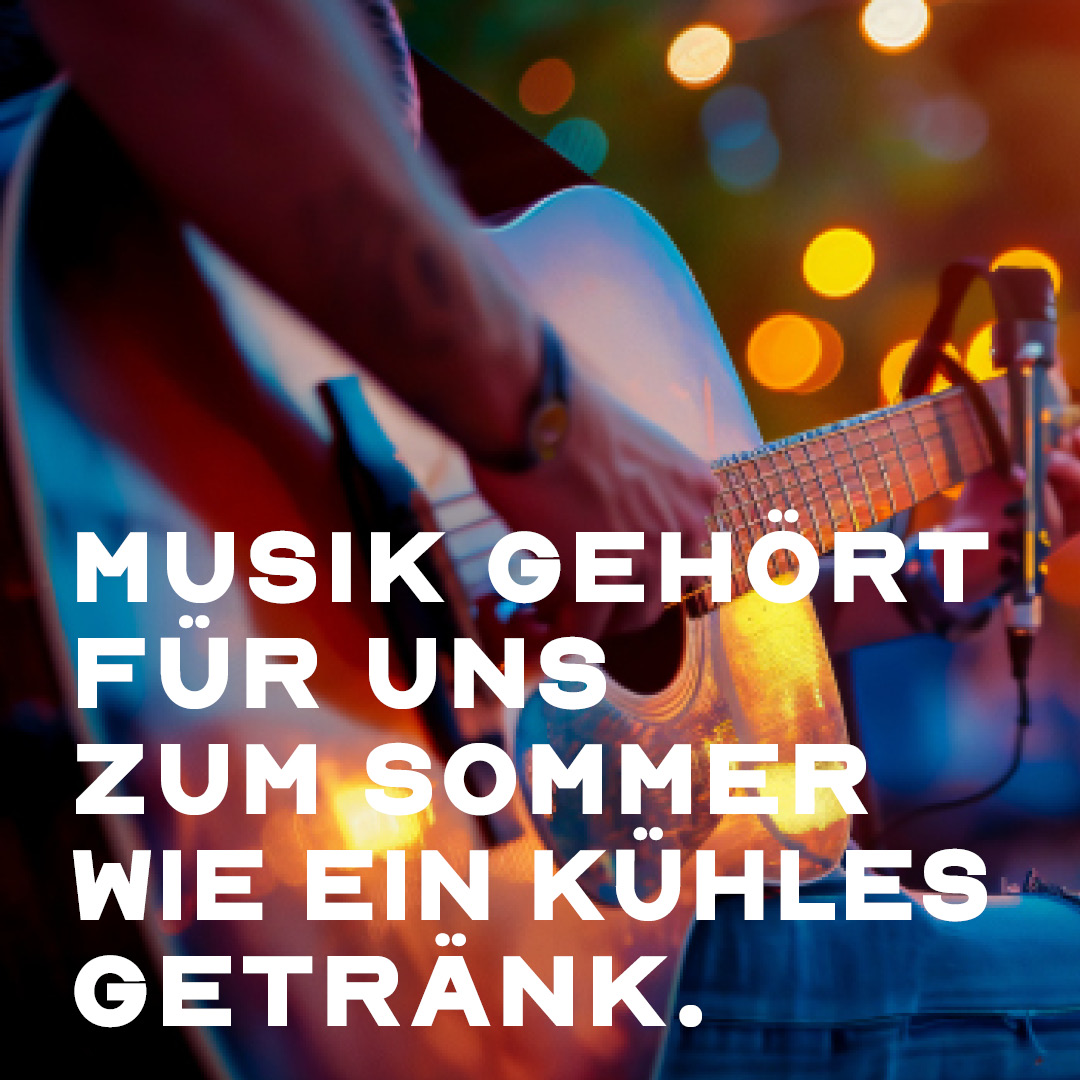 Flyer "Musik gehört für uns zum Sommer wie ein kühles Getränk."